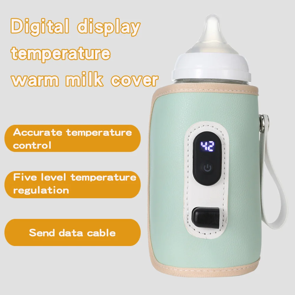 Portable Baby Bottle Insulation Cover with Digital Display Constant Temperature Adjustable Outdoor Warmth Unisex