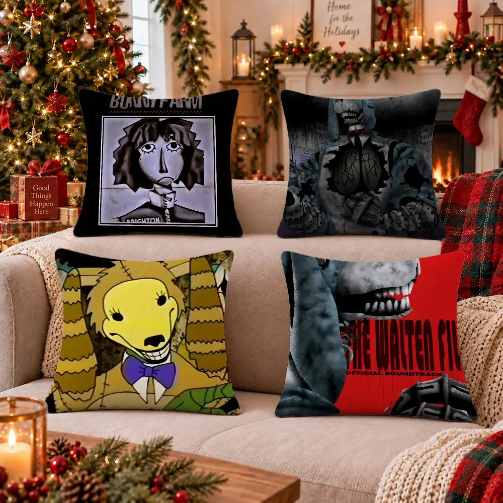 Game The Walten Files Cushion Cover Cushion Cover Soft Plush Cushion Covers Fluffy Throw Pillow Cases for Sofa Bedroom