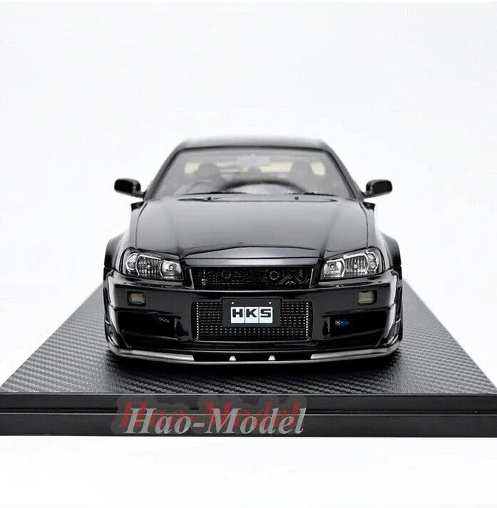 IG 1/18 For Nissan TRUST GReddy 34RX HKS BNR34 Resin Car Model Diecast Simulation Toys Birthday Gifts Hobby Display Collection