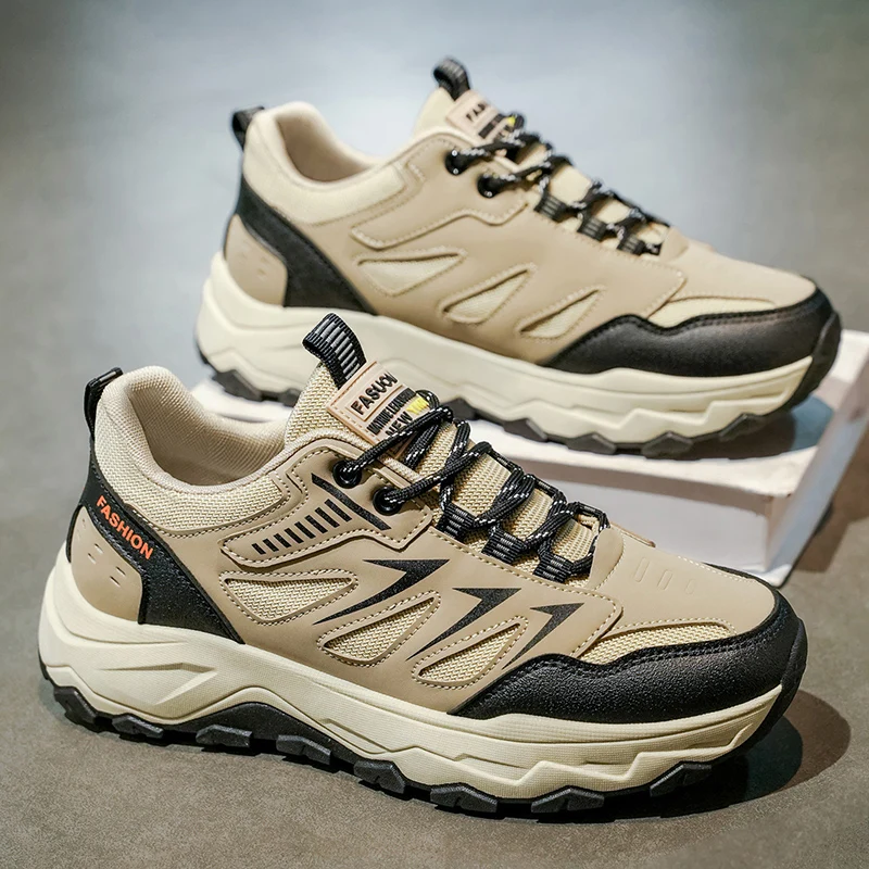 

Походная обувь, мужская обувь, противоскользящая спортивная обувь с низким берцем, мужские износостойкие мягкие дышащие повседневные кроссовки на шнуровке