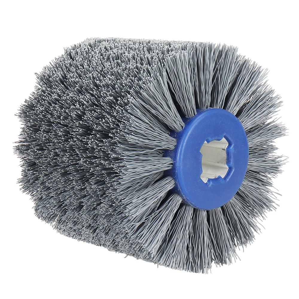 Disco per lucidatura a tamburo abrasivo in Nylon 4in 120x100x19mm abrasivi ruota per spazzole in filo di Nylon mobili in legno lucidatura in metallo rettifica