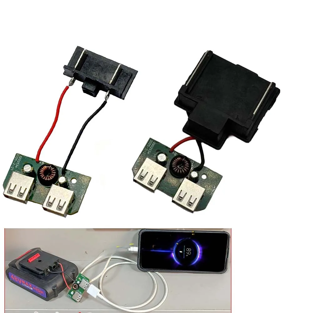 21V To 5V Output Voltage Terminal Block Dual USB Charging Ports For A3 BL1830 Power Tool Battery Pack Power Bank