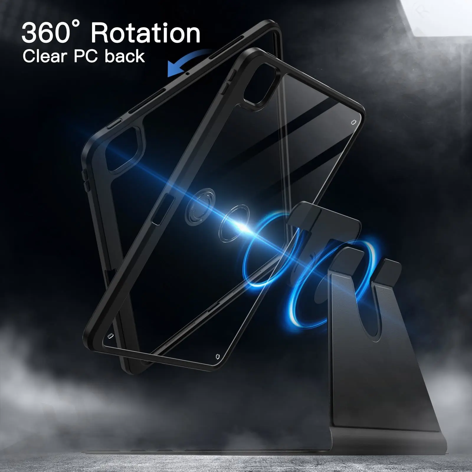 Rotating Case for iPad Pro 11 13 Air 11 13 M5 M4 M3 Mini 2025  with Pen Holder 360 Degree Protective Stand Cover Auto Wake Sleep