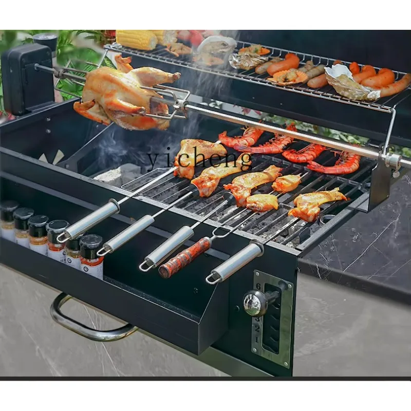c3 Built-in BBQ Grill Villa Patio Charcoal Braise Grill Outdoor Kitchen BBQ Grill