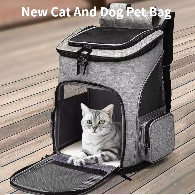 

Pet Carrier Backpack for Cats Dogs Foldable Expandable Breathable Mesh Design Portable Travel Bag New Stock Wholesale Available