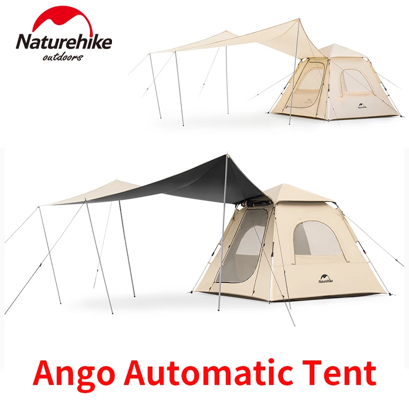 Naturehike ANGO Camping Automatic Tent Sunshade 2 In 1 Quick Open Outdoor 3-4 Person With Shelter UPF50+ Waterproof All-In-One