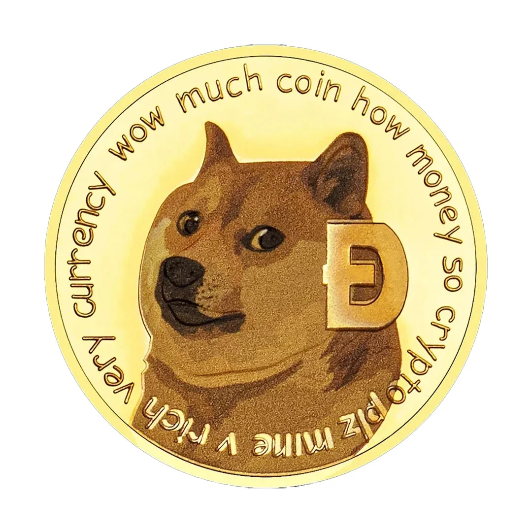 Funny Dogecoin Crypto Collectible Coin Physical Currency Gold Plated Souvenir Coins Collection Gift