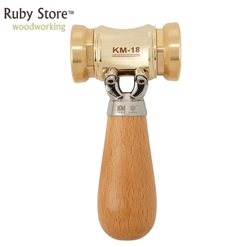 HONGDUI KM-18 Woodworking Brass Chisel Mallet with Interchangeable Heads
