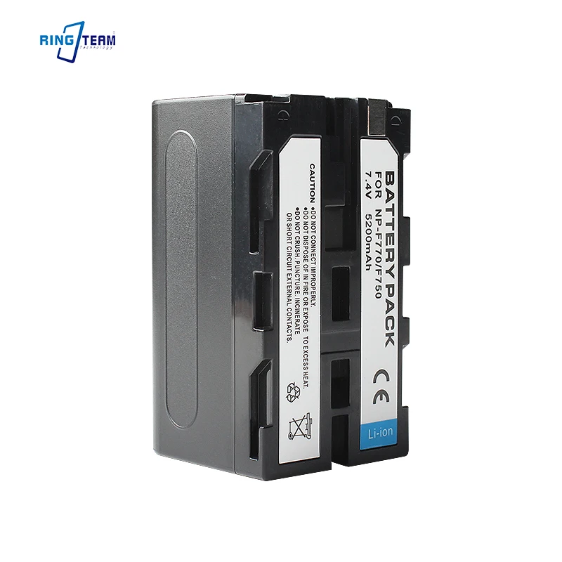 Rechargeable Camera Battery NP-F770/NP-F750 - Compatible with Sony Camcorders, LED Lights - High Capacity Long-Lasting Power