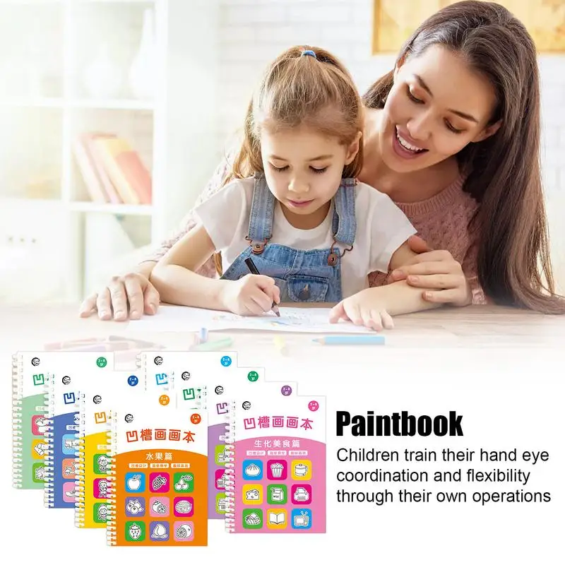 Drawing Book For Kids 8X Grooved Practice Copybook For Kids Drawing Boys Girls Thinking Skills Practice Book For Living Room