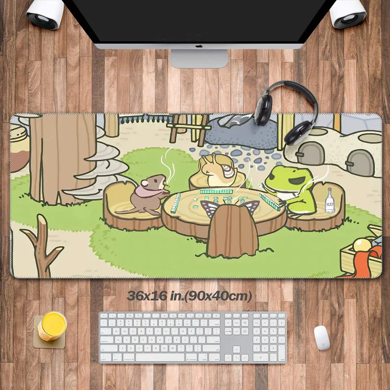 

Travel Frog Mouse Pad, Cute Mouse Pad, Kawaii Table Mat Protector, Anime Laptop Keyboard Game Pad, Perfect Gift for Girlfriend