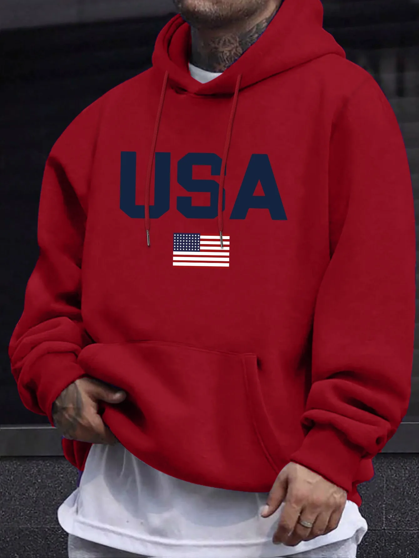 Sweat-shirt à capuche décontracté pour hommes, tendance, chaud et confortable, coupe ample, grande taille, printemps et automne