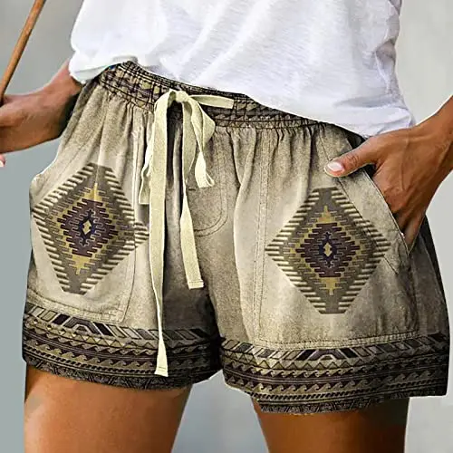 

Ethnic Animal Shorts Beach Shorts Hawaii Beach Resort Shorts 2024 Summer Women's New Solid Color MA5