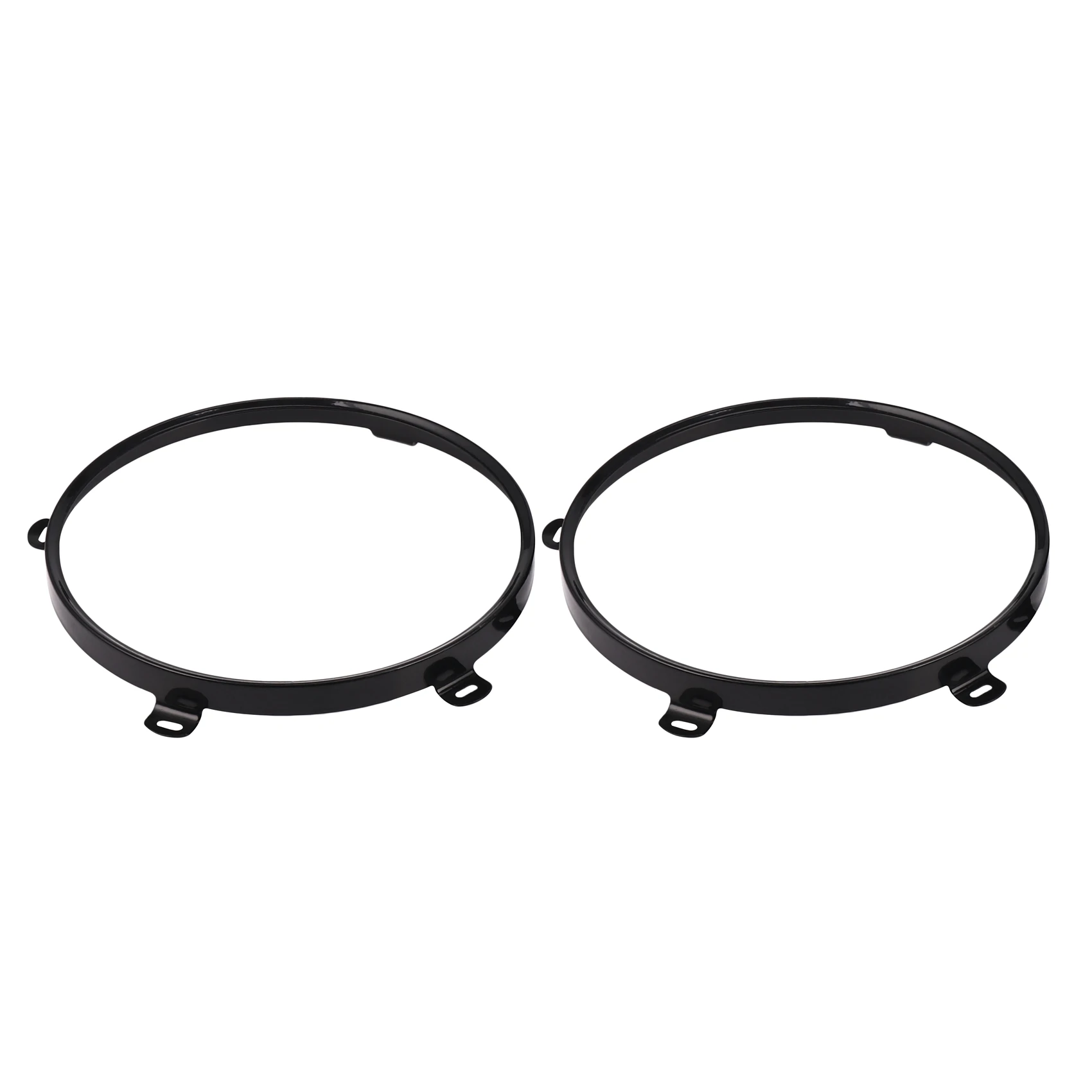 2Pcs for Jeep Wrangler Jk Tj 07-17 7-Inch Led Headlight Round Ring Mounting Bracket for Headlight Mounting Lamp Holders Black