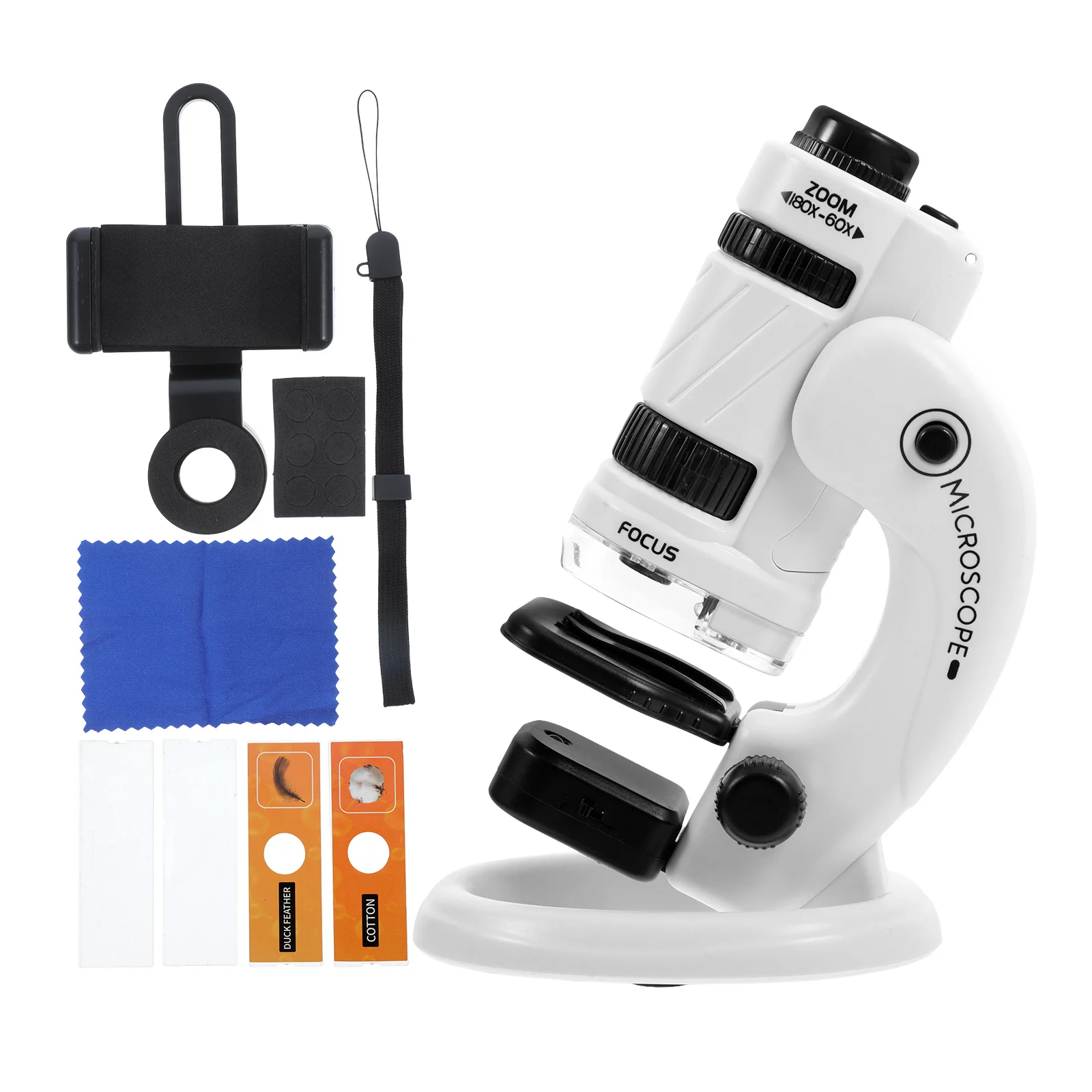 ชุดกล้องจุลทรรศน์สำหรับเด็ก 1 ชุด ชุดทดลองวิทยาศาสตร์ชีววิทยา ชุดการศึกษาแบบพกพา กล้องจุลทรรศน์แบบมือถือสำหรับนักเรียน กล้องจุลทรรศน์สำหรับเด็ก