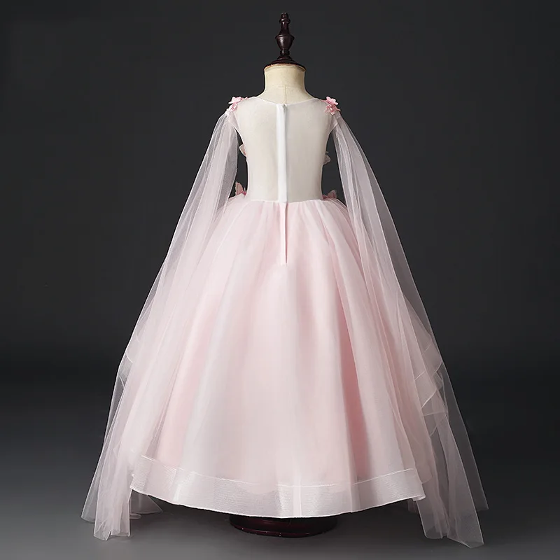 

Детское торжественное платье, платье принцессы для девочек, цветочный хвост феи, стильный пышный тюль для девочек, взлетно-посадочная полоса, маленькое выступление для ведущего, Cos