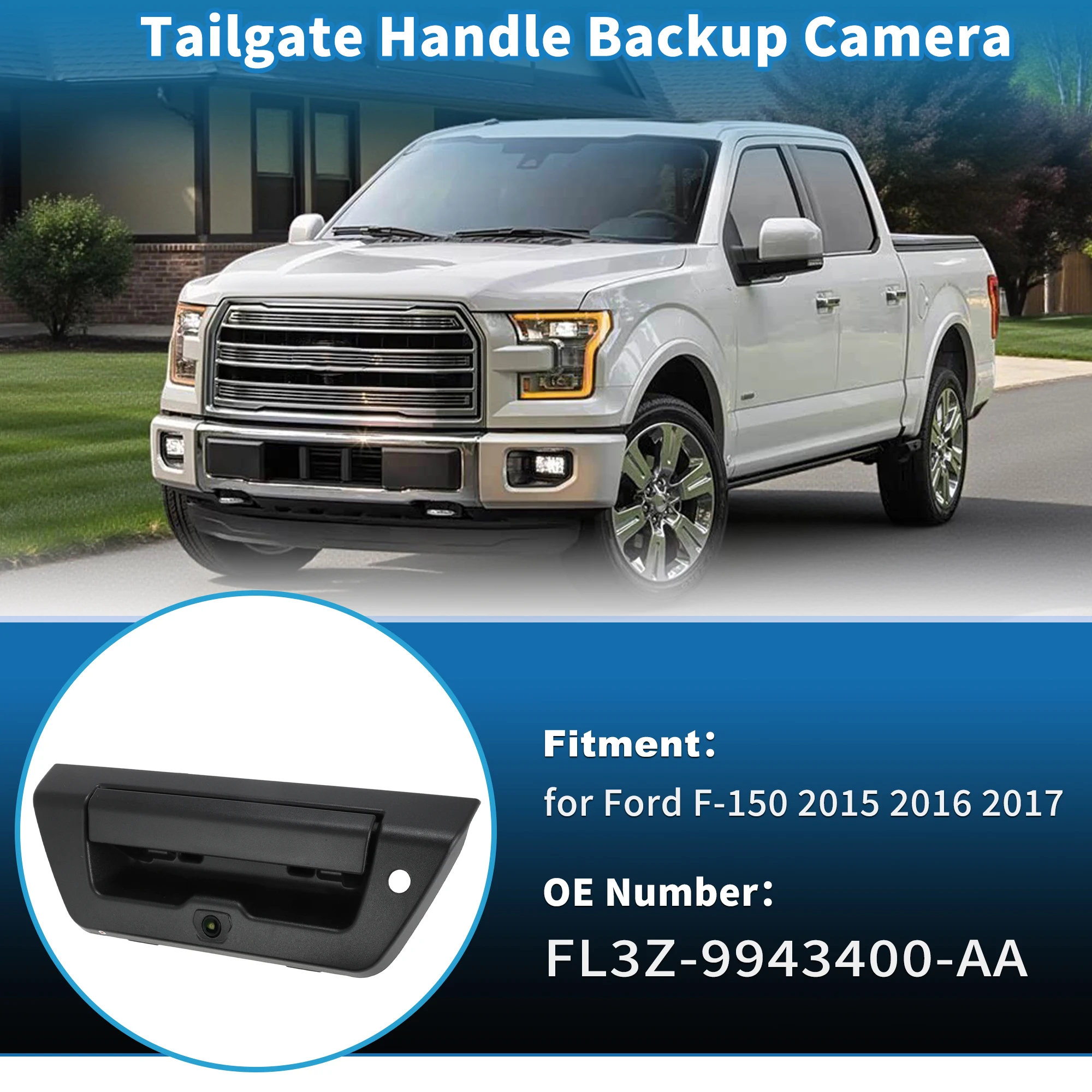 UXCELL Tailgate Handle Backup Rear View Camera for Ford F-150 2015-2017 FL3Z-9943400-AA