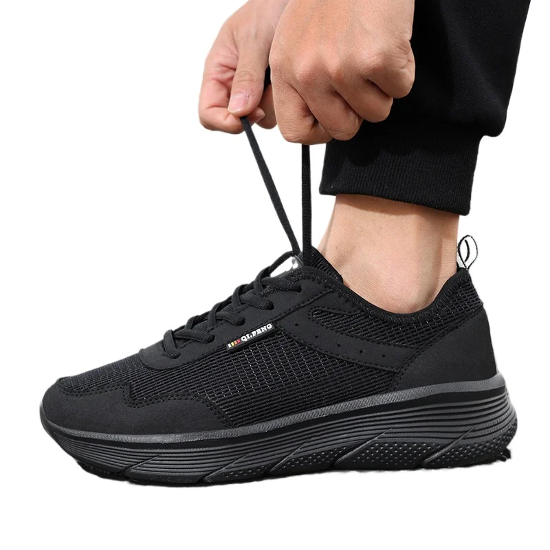 Zapatos deportivos informales para hombre, zapatillas ligeras, zapatillas blancas de malla transpirable para exteriores, zapatillas para correr negras, zapatillas deportivas para correr y tenis, entrenador para hombre