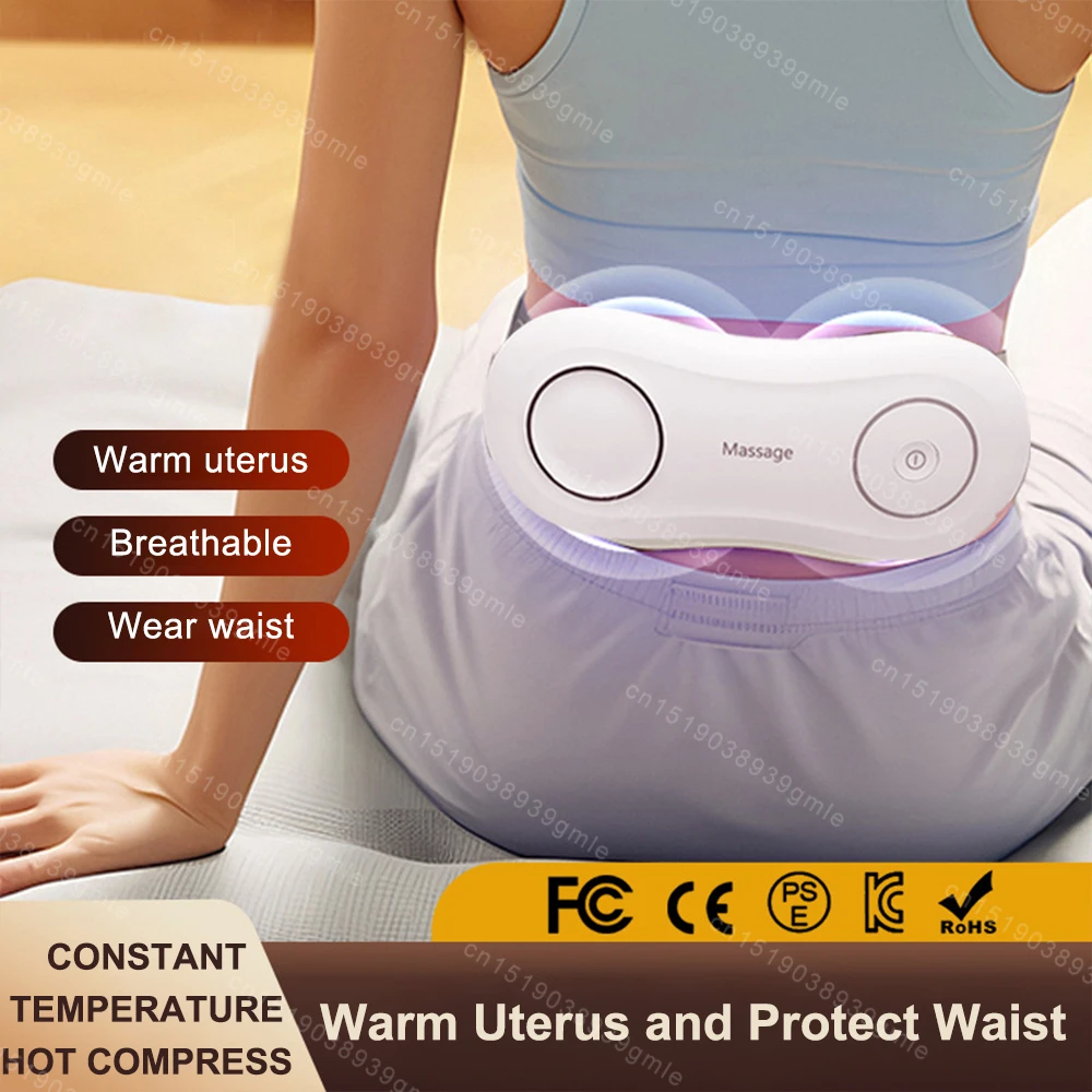 

EMS Electric Waist Massager Belt Waist Heating Pad Massage Belt Warmer Back and Pain Reliefk Abdomen Pain Relief Hot Compress