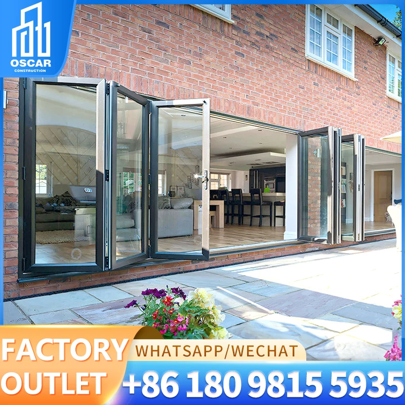 Customized modern designs home hotel villa interior living room patio sun-proof aluminum glass sliding door with blind