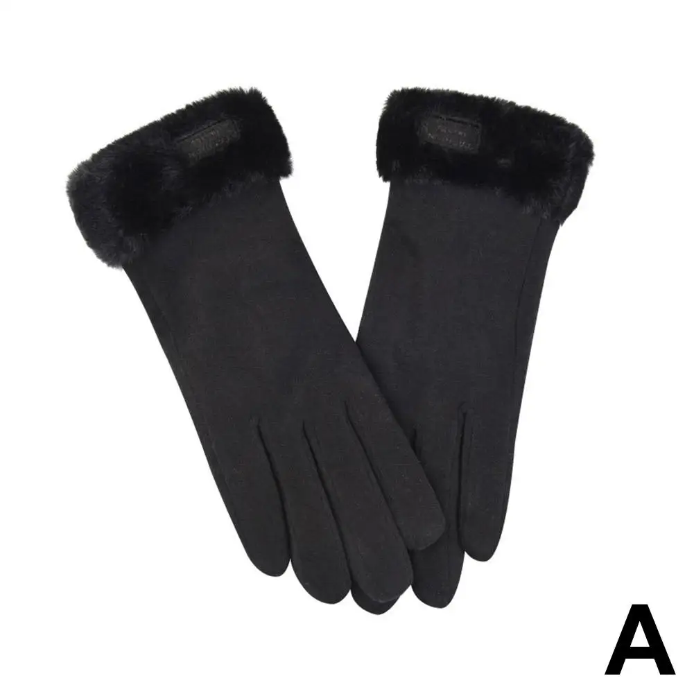 Duitse Fluwelen Mode Handschoenen Herfst Winter Leuke Harige Vrouwelijke Handschoenen Outdoor Sport Wanten Vrouwen Scherm Warm Volledige Vinger Mitte V3L9