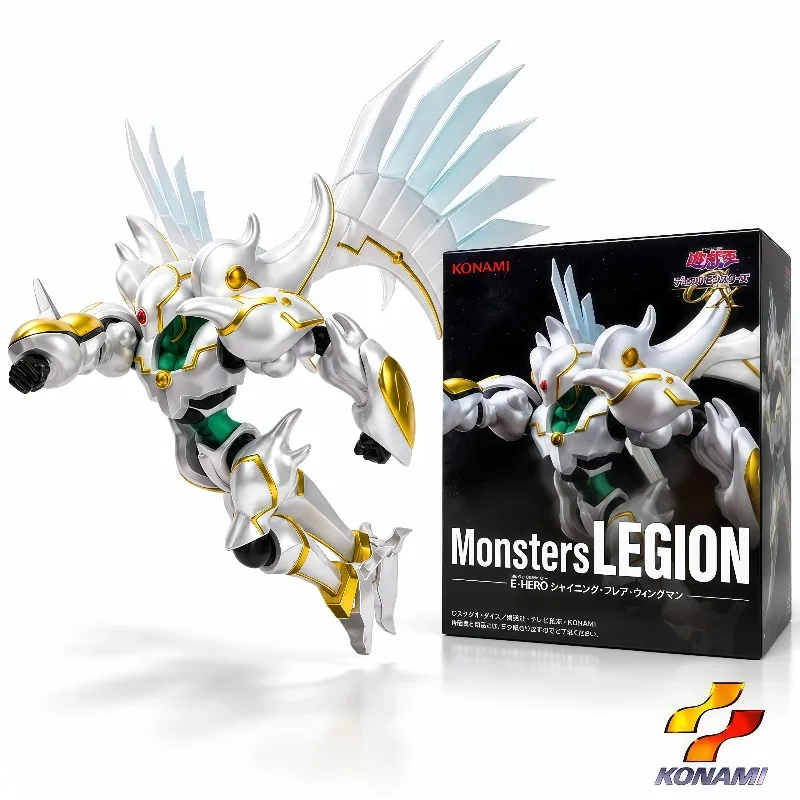 Yu-Gi-Oh! GX E.HERO Shining Flare Wingman KONAMI Monsters LEGION Figure, Original Authentic, In Stock Collectible PVC Home Decor