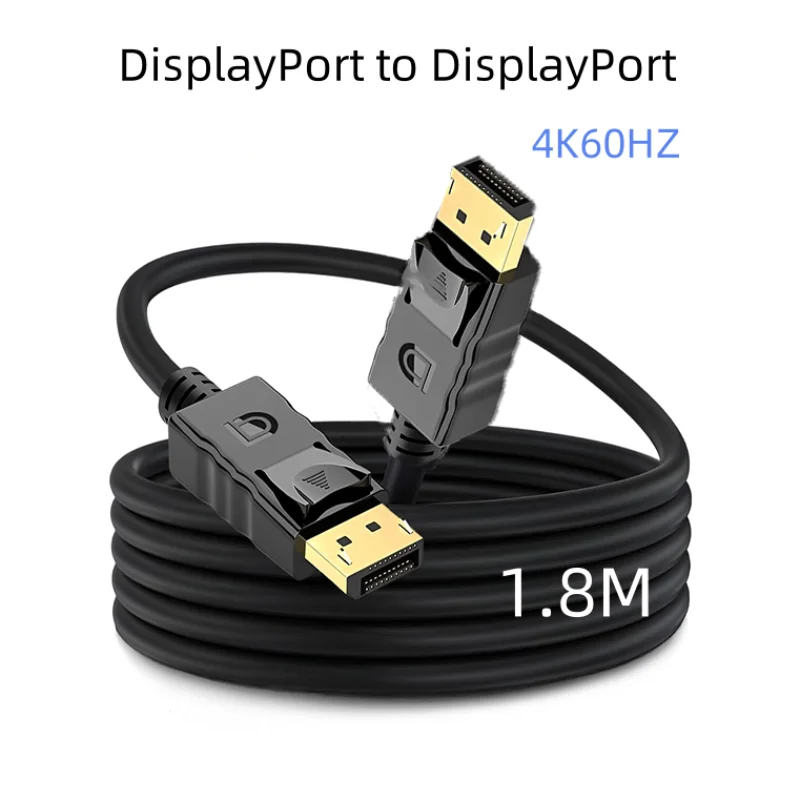 

1.8m DisplayPort 1.2 Cable 4K@40Hz 2K@144Hz 21.6Gbps Gold-plated DP to DP Cable for Video Card Laptop Desktop Display Port