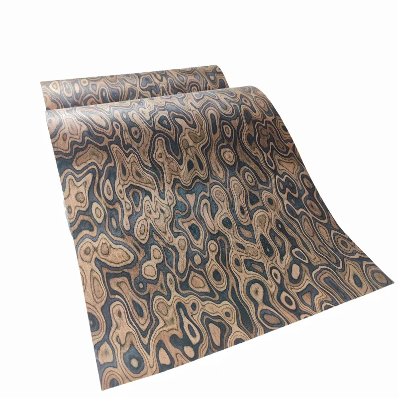 Ebony Burl Veneer Sheet Natural Wood Fin DIY Home Furniture Upgrade for Cabinet Table Renovation Decorative Veneer