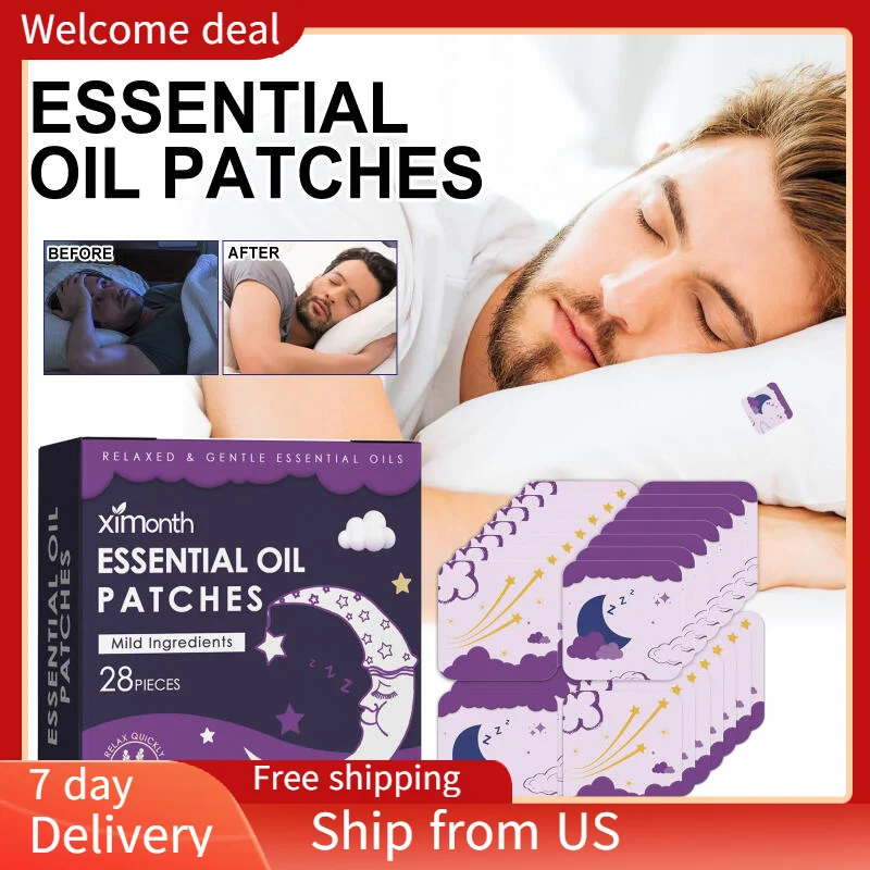 4pcs/set Ximonth Essential Oil Goodnight Patch, Helps You Fall Asleep Quickly At Night And Relieves Body Muscle Fatigue