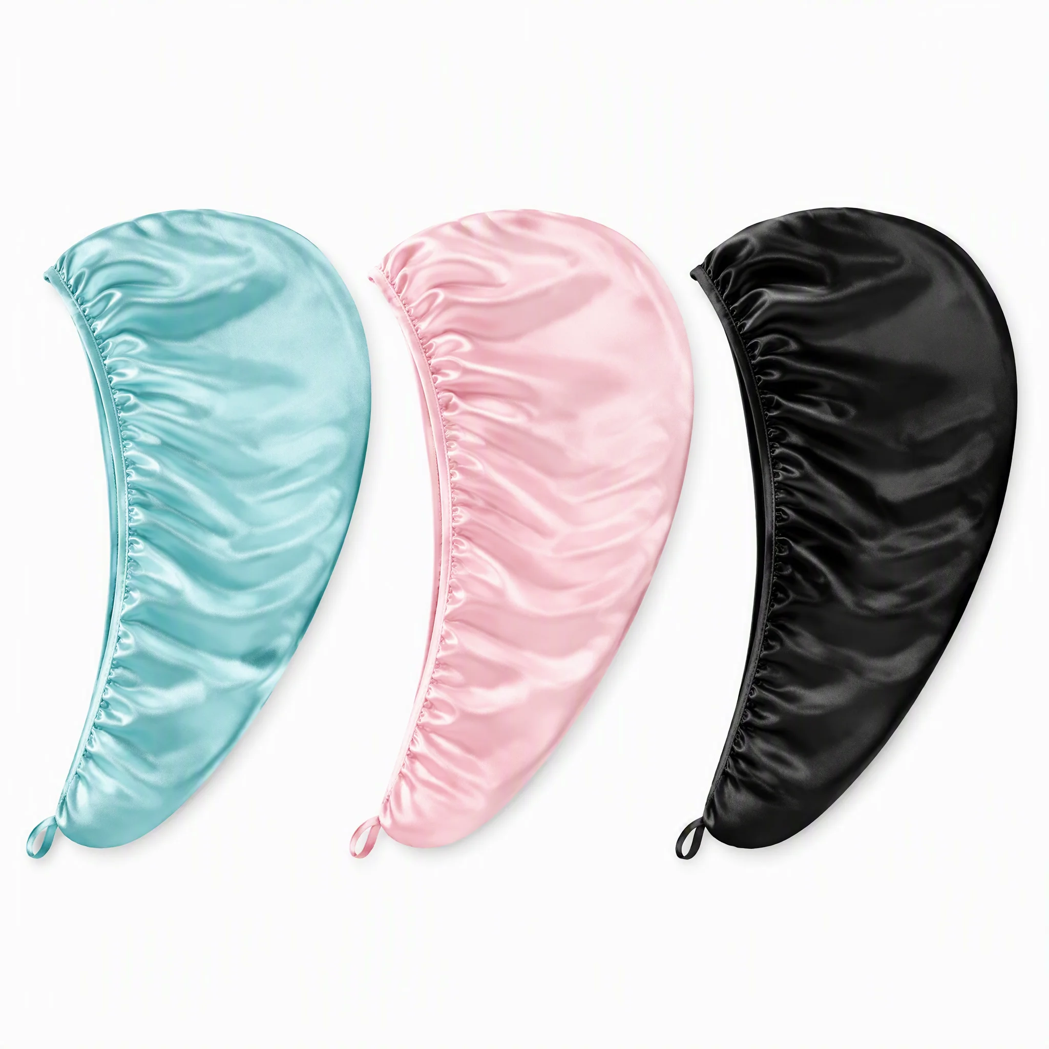 Satin Hair Drying Turban Soft & Absorbent Hair Towel Wrap, Hair Turban for Curly, Long & Thick Hair, Hair Cap with Button