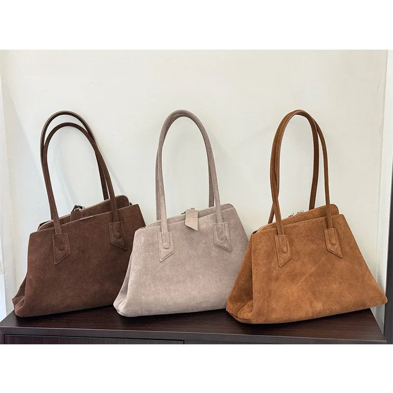 

NEW Luxury Designer suede leather cowhide Tote Bag High Quality Women's Shoulder Bag Large Capacity Fashion Handbags