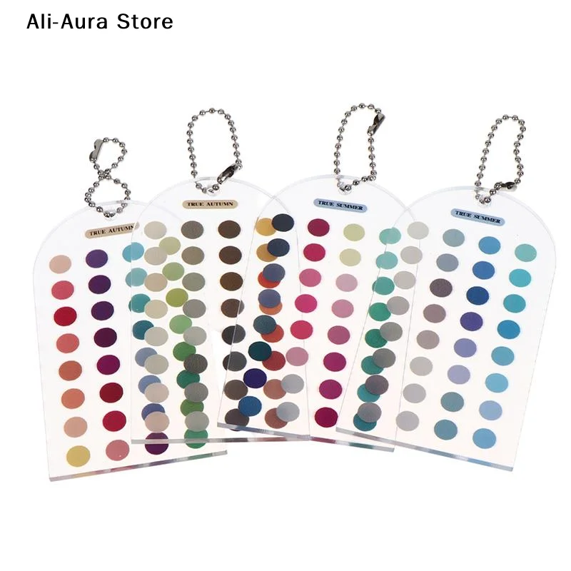Soft Summer/Autumn Color Cards Double-sided Color Cards Palette With 24 Circular Blocks Portable Color Analysis Template Guide