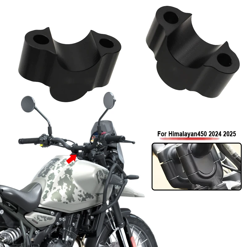Motorcycle Premium Pull-Back Handlebar Risers Handle Bar Clamp Extend Adapter For HIMALAYAN450 Himalayan450 GUERRILLA450 GRR450