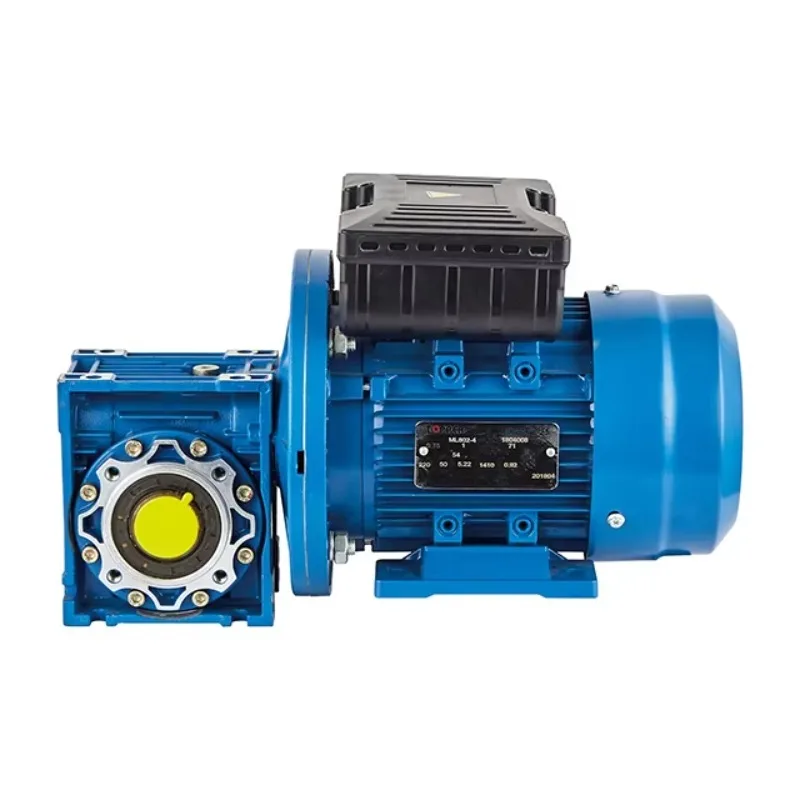 Single Phase Capacitor Run Asynchronous Electric Motor 1.1kw Frame 90 with NMRV063 Worm Reducer,90B5/B14 Input Flange