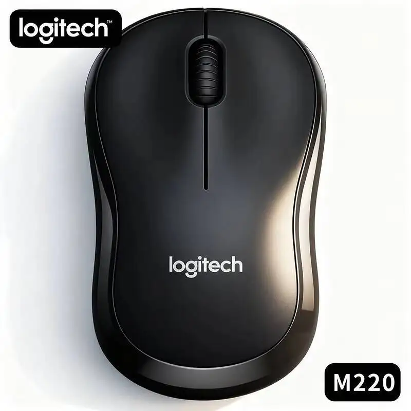 

Беспроводная бесшумная мышь Logitech M220, 2,4 ГГц, 1000 точек на дюйм, оптическое отслеживание, USB-наноприемник для офиса, дома, ПК, ноутбука