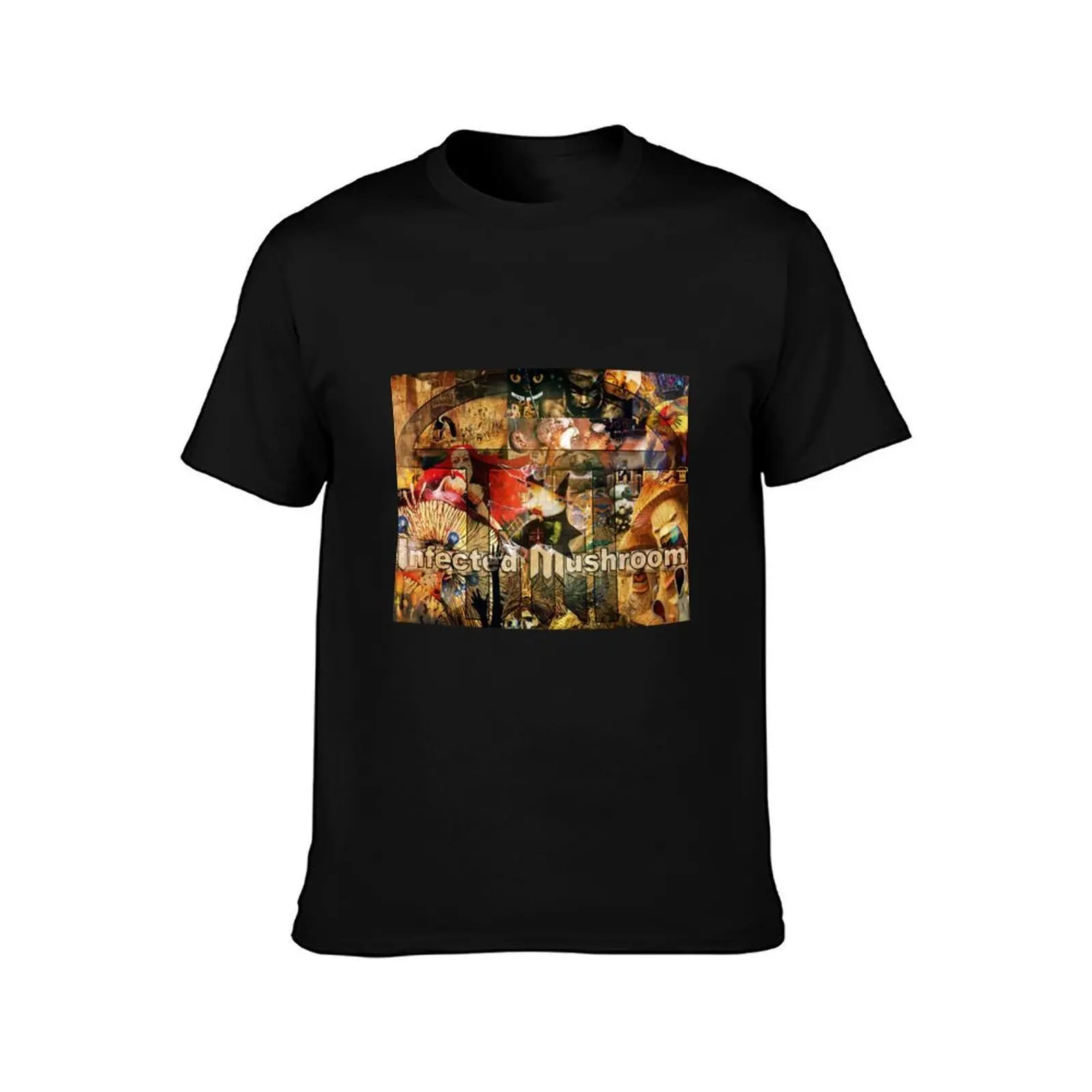 Infected Mushroom Collage T-Shirt Big Size Crew Neck T-Shirt