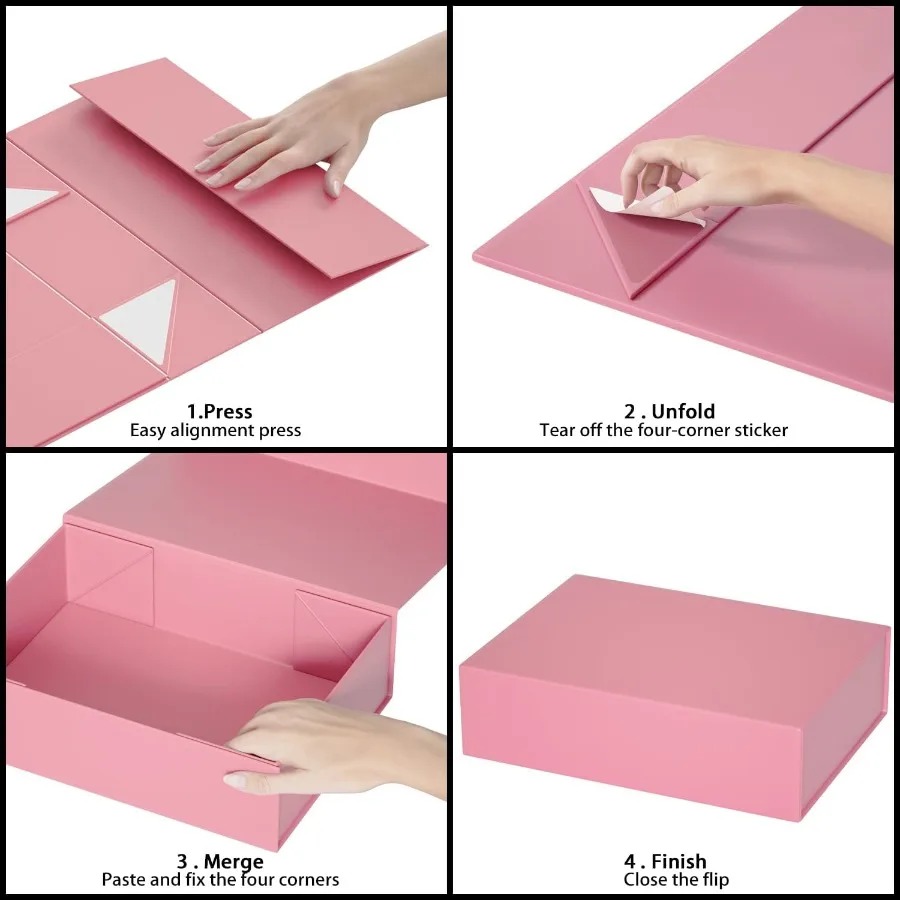 صندوق هدايا 11.9 × 8.5 × 3.3 مع غطاء إغلاق مغناطيسي صندوق هدايا لهدايا وصيفة العروس صندوق لطيف صندوق هدايا عيد الميلاد L
