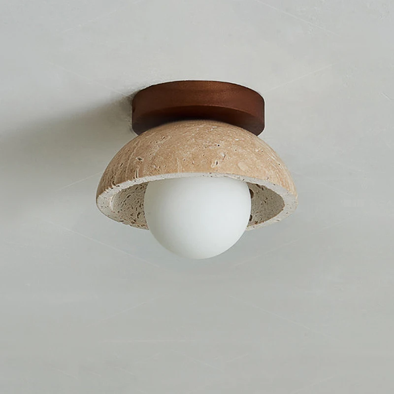 Japanese Wabi Sabi Style Ceiling Light Yellow Cave Stone Designer Retro Creativity Entrance Hallway Foyer Balcony Small Lamp