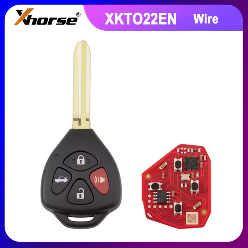 

1/2/5PCS/Lot Xhorse XKTO02EN XKTO22EN 2nd Generation Wire Remote Key for Toyota Style Flat 4 Buttons