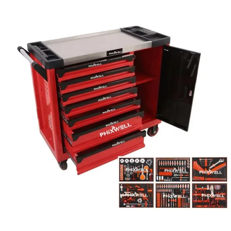 

Professional Tool Chest Cart Hot Sale High Quality Steel Garage Auto Repair Trolley Tool Cabinet Steel Metal
