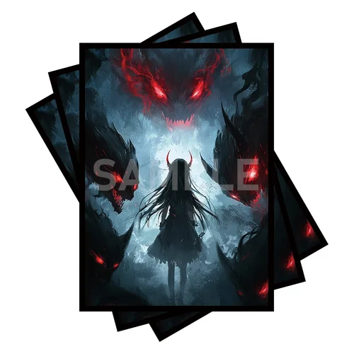 Imagen 1 del producto Fundas para tarjetas MTG, 100 unidades, parte trasera mate, antideslizantes y fácil mecha, 2,6 x 3,6 pulgadas, aplicable a TCG OCG CCG PTCG (Demonic Holy Maiden)