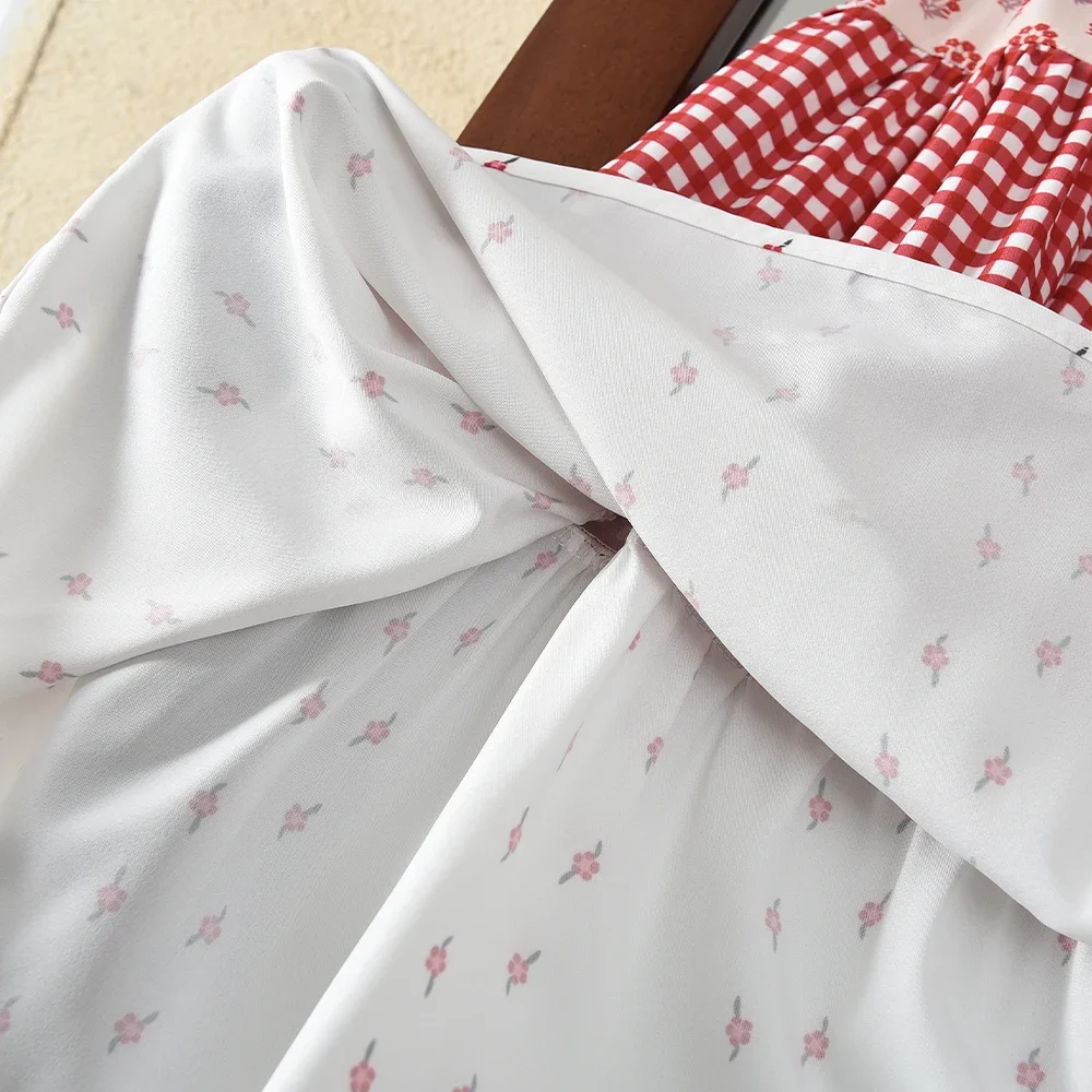 Bear Leader Koreanische Version Süße und Niedliche Mädchenkleidung Trägerkleid mit Karomuster und Patchwork Neue Sommer-Kinderkleidung – Detail 6