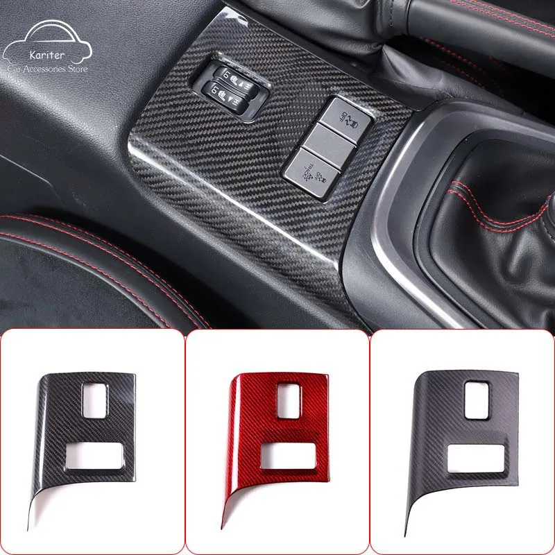 For Subaru BRZ/Toyota 86 2022 Carbon Fiber Car Seat Heating Adjustment Button Frame Decorative Sticker Trim interior Accessories