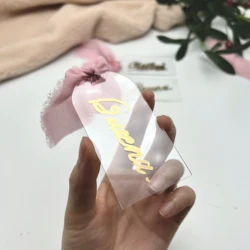 50-Pack Clear Acrylic Bookmarks 3.54x1.77 inches, Blank DIY Craft Plastic Tags for Christmas, Halloween, Wedding, Engagement
