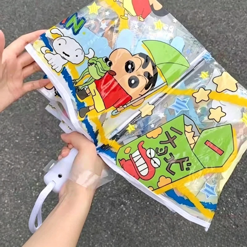 Crayon Shin-chan Shiro cartoon cute student umbrella kawaii graffiti painted transparent umbrella anime peripheral wholesale view 5