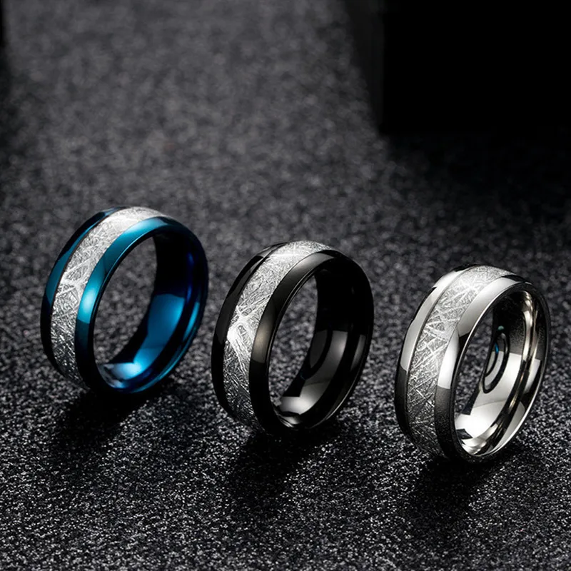 05 Silk Grain Stainless Steel Ring For Men Women Jewelry