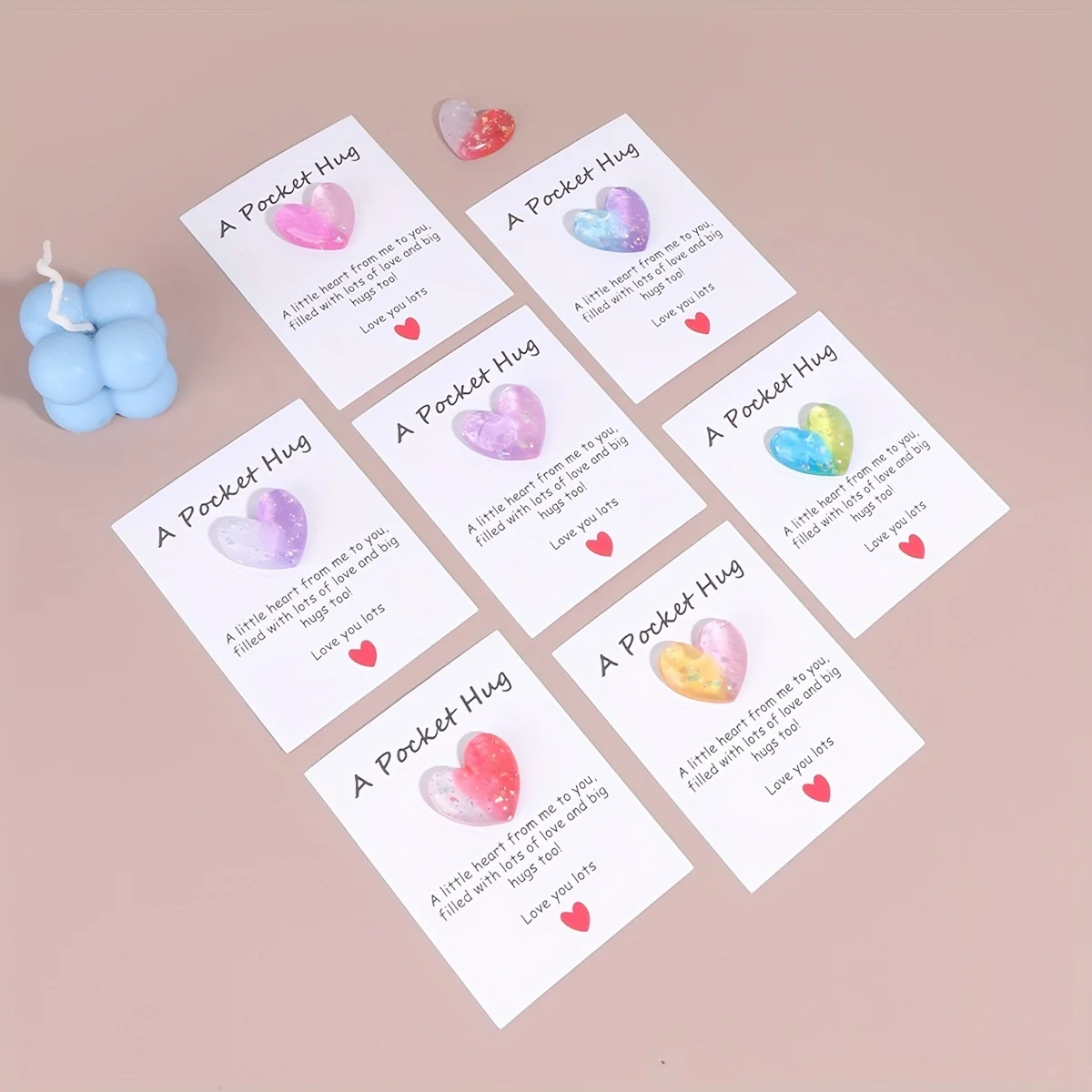 4 Stück Taschenumarmungs-Grußkarten, herzförmiges DIY-Zubehör, Valentinstagsgeschenk für Sie, romantische Liebes-Jubiläumskarten