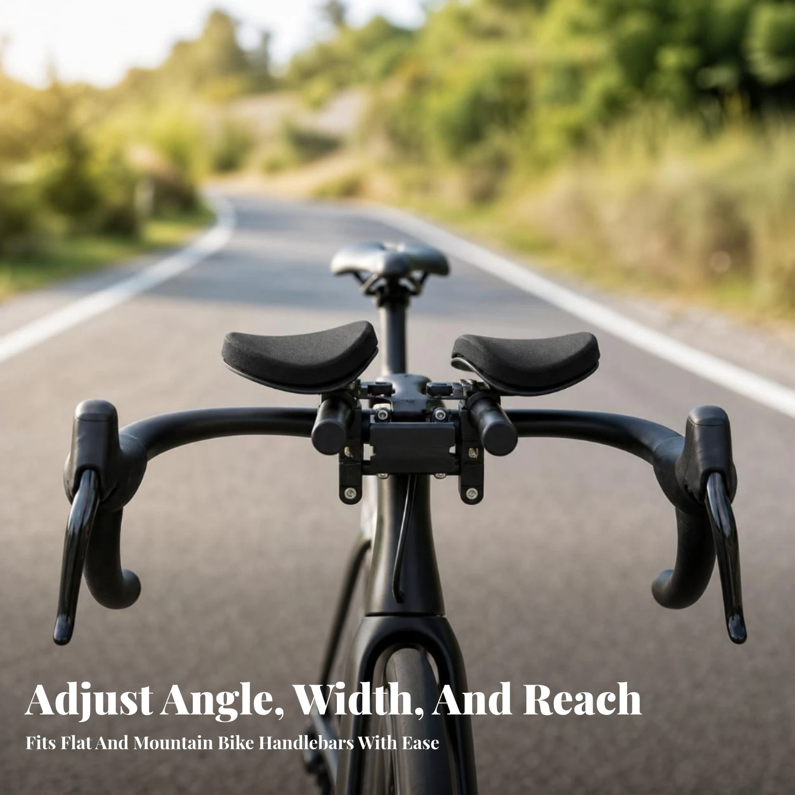 Split Aero Bar Adjustable Cycle Rest Bar Handlebar Rest with Armrests Lightweight Time Trial Bar Non-Slip for Triathletes