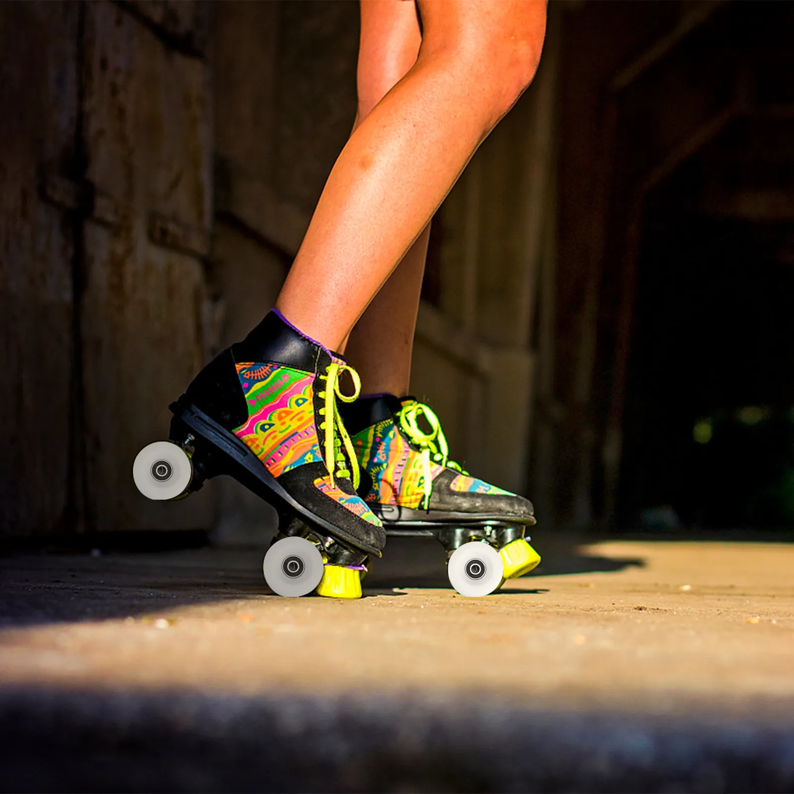 

Комплект из 4 колес для роликовых коньков с двойным рядом колес, полиуретановые, для улицы, износостойкие, нескользящие, устойчивые к высокому давлению, для бетона и асфальта