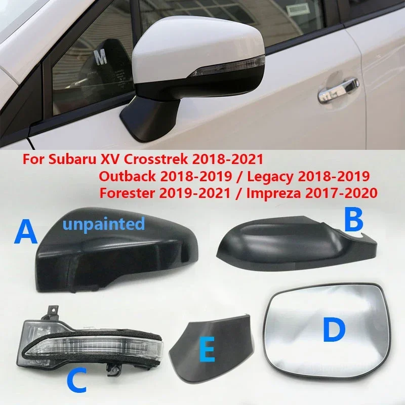 For Subaru Outback Legacy Forester XV Crosstrek Impreza 2018-2020 Wing Door Side Rearview Mirror Lower Cover Cap Lid Light Lamp